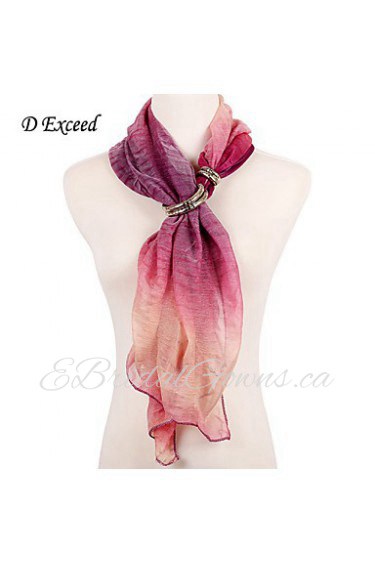 Women Trendy Infinity Scarves Purple Gradient Printed Uniqiue Design Scarves Brand New Fashion