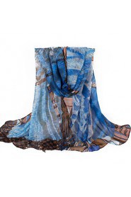 Women Voile Cotton Scarf , Vintage/ Casual