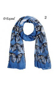 Chic Vintage Women Volie Scarves Butterfly Printed Oversized Scarf Winter Long Wrap Free Shipping