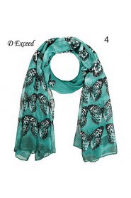 Chic Vintage Women Volie Scarves Butterfly Printed Oversized Scarf Winter Long Wrap Free Shipping