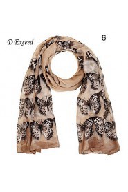 Chic Vintage Women Volie Scarves Butterfly Printed Oversized Scarf Winter Long Wrap Free Shipping