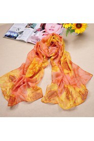 Shawls Chiffon/Polyester Flower Print Scarves(More Colors)