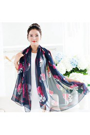 National Geometric Flowers Skull Print Shawl Scarf