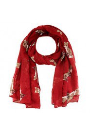 New Women Scarves Fashion Casual Gorgeous Animals Fox Print Scarf Shawl Wrap