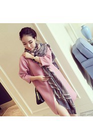 Fashion National Wind Retro Geometric Stripe Double-sided Printed Cotton Scarves Warm Silk Scarf Oversized Shawl