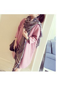 Fashion National Wind Retro Geometric Stripe Double-sided Printed Cotton Scarves Warm Silk Scarf Oversized Shawl