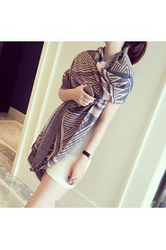 Fashion National Wind Retro Geometric Stripe Double-sided Printed Cotton Scarves Warm Silk Scarf Oversized Shawl