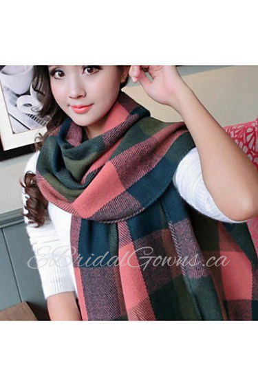 Women Luxury Fashion Plaid Oversized Cashmere Winter Neck Warm Scarf Blanket Scarf Female Shawls and Scarves Tippet