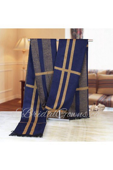 Korean Men Warm Winter Scarves Fashion Long Thick Wool Cashmere Knitting Spell Color Scarf