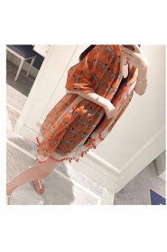 Sun Bucolic Print Super Nice Cotton Twill Long Oversized Scarf Shawl