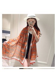 Sun Bucolic Print Super Nice Cotton Twill Long Oversized Scarf Shawl