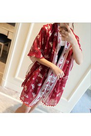 Sun Bucolic Print Super Nice Cotton Twill Long Oversized Scarf Shawl