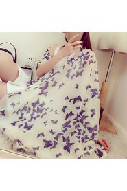 Bearding Butterfly Fantasy Print Cotton Scarves Oversized Shawl