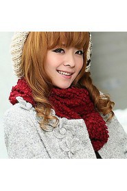 Women Cute Knitting Wool Double Scarve