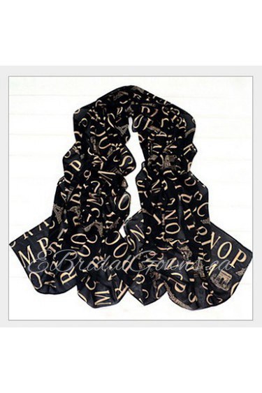 Women Chiffon Letters Fashion Scarf