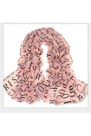 Women Chiffon Letters Fashion Scarf