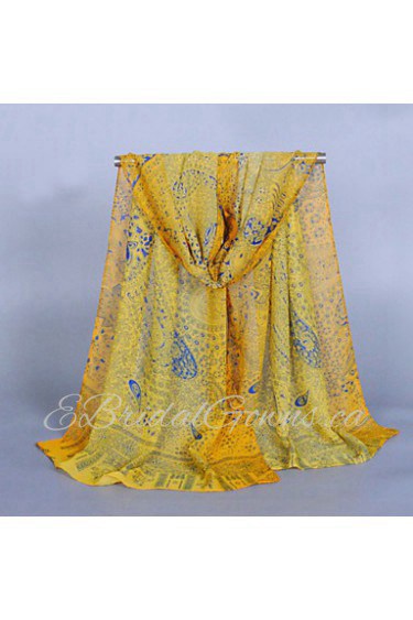 Women's Chiffon Colorful Print Scarf