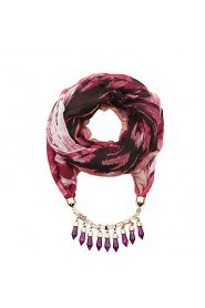 Wine Voile Multicolored Necklace Tassel Design Women Brand Jewelry Scarf Tassel Pendant Necklace Scarf