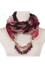 Wine Voile Multicolored Necklace Tassel Design Women Brand Jewelry Scarf Tassel Pendant Necklace Scarf