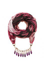 Wine Voile Multicolored Necklace Tassel Design Women Brand Jewelry Scarf Tassel Pendant Necklace Scarf