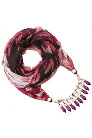 Wine Voile Multicolored Necklace Tassel Design Women Brand Jewelry Scarf Tassel Pendant Necklace Scarf