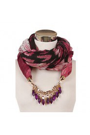 Wine Voile Multicolored Necklace Tassel Design Women Brand Jewelry Scarf Tassel Pendant Necklace Scarf