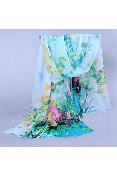 Women's Chiffon Colorful Print Scarf