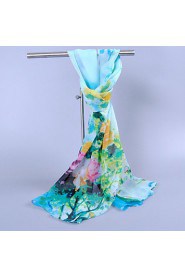 Women's Chiffon Colorful Print Scarf