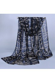 Women's Chiffon Colorful Print Scarf