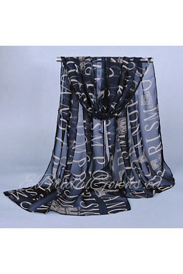 Women's Chiffon Colorful Print Scarf