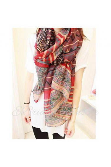 Women Bohemian National Wind Splice Color Geometric Scarves Scarf