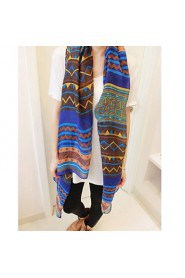 Women Bohemian National Wind Splice Color Geometric Scarves Scarf