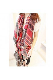 Women Bohemian National Wind Splice Color Geometric Scarves Scarf