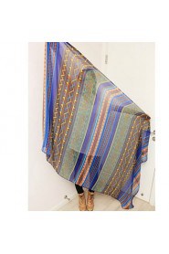 Women Bohemian National Wind Splice Color Geometric Scarves Scarf