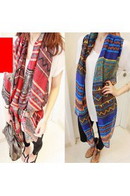 Women Bohemian National Wind Splice Color Geometric Scarves Scarf