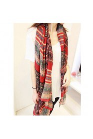 Women Bohemian National Wind Splice Color Geometric Scarves Scarf