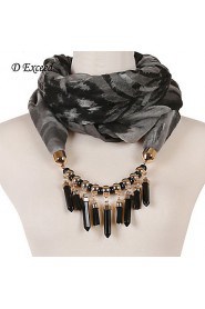 Women's light weight infinity scarves with jewelry pendant new Arrival