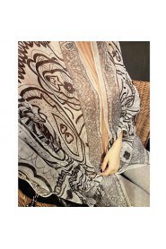 Women Summer Beautiful Complex Of Ancient Persia Pattern Collision Color Silk Voile Scarves Scarf