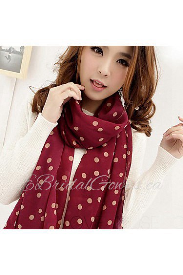 Women Summer Polka Dot Shawls Variety of Knot Silk Scarves(4-color)