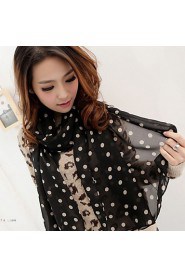 Women Summer Polka Dot Shawls Variety of Knot Silk Scarves(4-color)