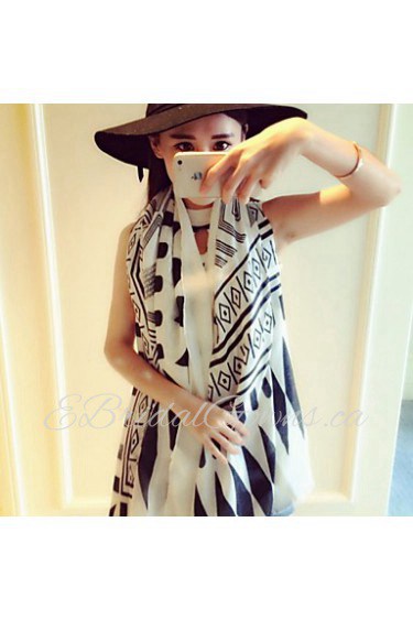 Winter New National Oversized Super Soft Cotton Geometric Print Scarf Shawl