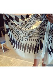 Winter New National Oversized Super Soft Cotton Geometric Print Scarf Shawl