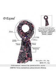 New Fashiom Match Chiffon Women Scarves Retro Pendant Scarf With Flower Printing And Grey Dot Pendant Scarves