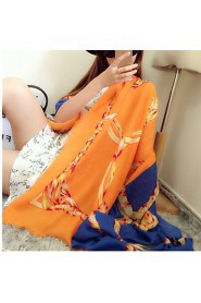 Women Super Wide Golden Chain Shawls Scarf Twill Cotton Printing Silk scarves