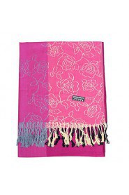 Women National wind Jacquard Rose Silk Scarf Shawl