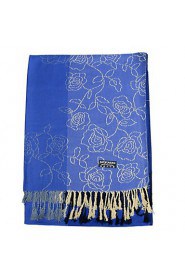 Women National wind Jacquard Rose Silk Scarf Shawl