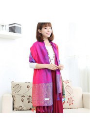 Ms. National Wind Fall And Winter Travel Vintage Jacquard Fringed Gradient Color Shawl Warm Sun Scarf