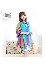 Ms. National Wind Fall And Winter Travel Vintage Jacquard Fringed Gradient Color Shawl Warm Sun Scarf