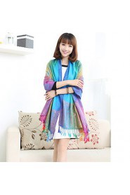 Ms. National Wind Fall And Winter Travel Vintage Jacquard Fringed Gradient Color Shawl Warm Sun Scarf