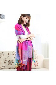 Ms. National Wind Fall And Winter Travel Vintage Jacquard Fringed Gradient Color Shawl Warm Sun Scarf